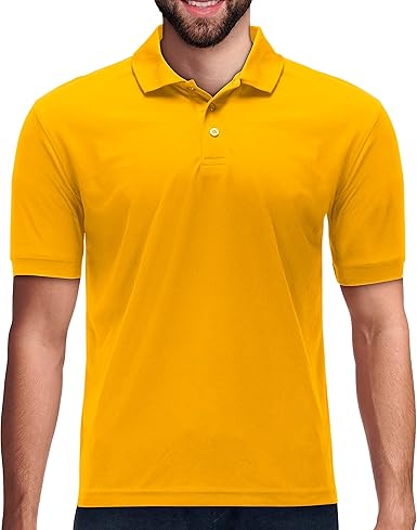 Men's High Moisture Wicking Polo T Shirts Gold